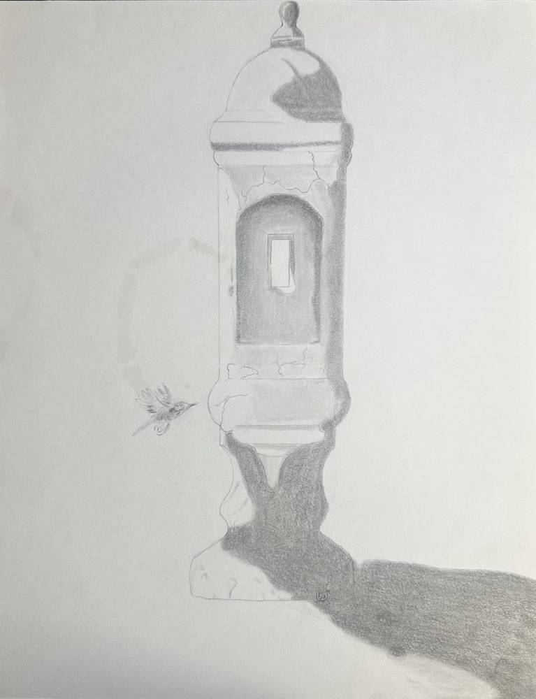 Torre I — La Garita: la garita del Morro dibujada en carboncillo